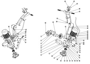 Exploded view for: Floor grinding machine BSM-250/E-PRO